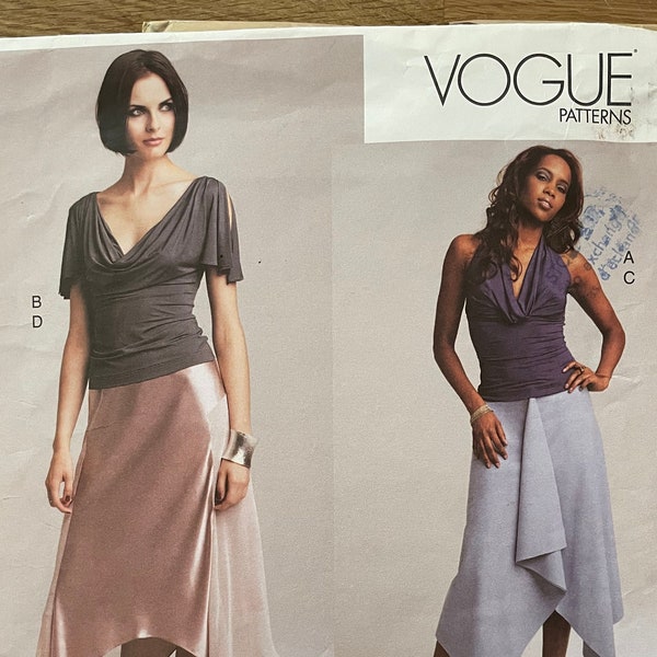 Modèle Vogue 2762, taille femme (8-10), (14-16-18) petit haut et jupe, 2003, collection NY NY.