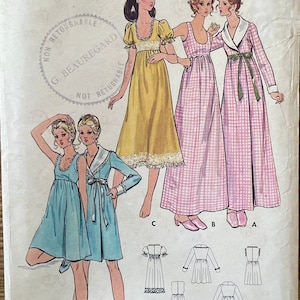 May include: Vintage sewing pattern for a dress, featuring four different styles. The pattern is for size 16, bust 38. The pattern is from Butterick and is number 6048. The price is £1.00.
