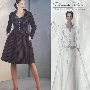 Patrón de costura Vogue 2542 talla (14-16-18), Oscar de la Renta, top y falda, Uncut 2001 para mujer