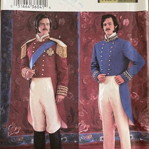Patrón de costura sin cortes para hombre, Butterick 3723, trajes militares históricos