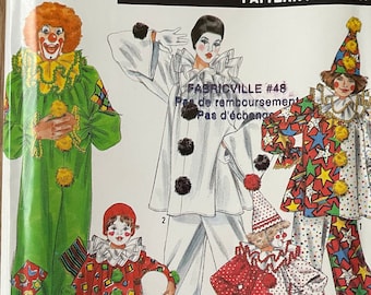 Simplicity Pattern 0664-9806 BB, Adult all sizes, Clown Costumes, 90’s vintage
