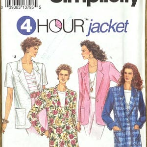 Patrón de costura sin cortar Simplicity 8301, Chaqueta para mujer, 1993.