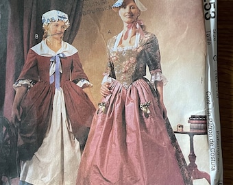 McCall’s 2253, Size (10 12 14) Bust (32 34 36), American revolutionary costumes, women’s uncut sewing pattern