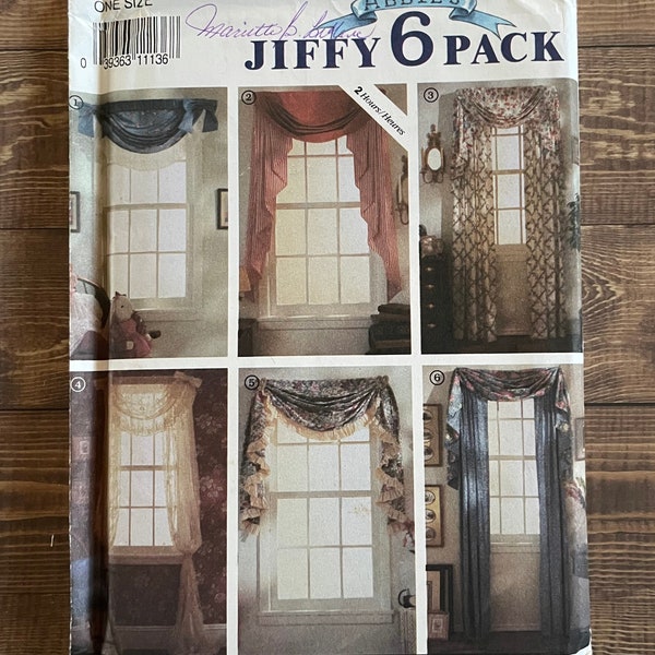 Simplicity Pattern #7204 / Abbies Jiffy six (6) pack/ Windows decoration / Home decor / Vintage 1992 / uncut