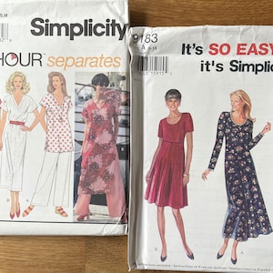 Simplicity 8962/9183、サイズ（6-16）/（8-18）、ドレス、チュニック、パンツ、未裁断の1994年製型紙