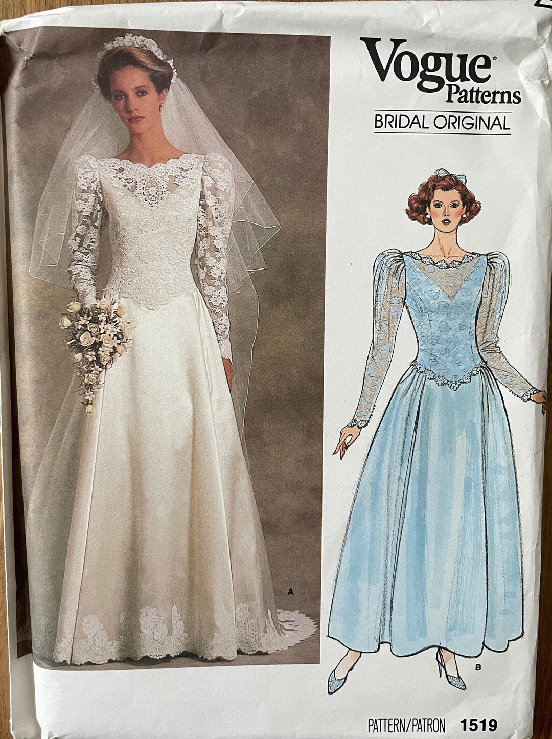 Vogue 1519, taille 8, 10 ou 12, petite robe de mariée, patron de