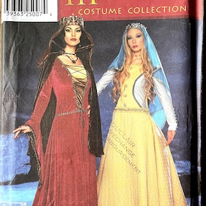 Patrón de costura sin cortar Simplicity 9758, vestidos medievales para mujer.