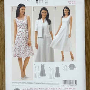 Burda 6687, Women’s size (10-12-14-16-18-20-22-24), Dress And Jacket Fitted , UNCUT sewing pattern