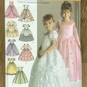 Simplicity 4764, Storlek (3-6 & 5-8), Barnklänning för speciella tillfällen, 2004 Oklippt sömnadsmönster