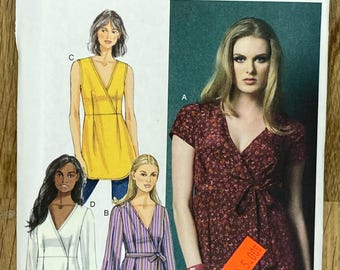 Butterick 5956, Size (6-14 & 14-22), Misses' Top And Belt, Uncut sewing pattern
