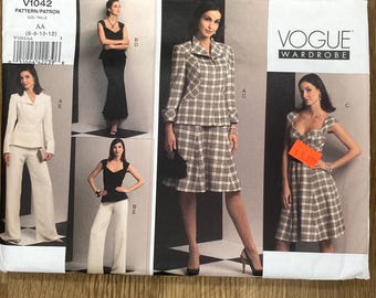 Vogue 1042, Size (6-12), Misses' Jacket, Top, Dress, Skirt And Pants, Uncut sewing pattern