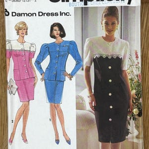 Simplicity 7669, Women&#39;s Size (12-14-16), Misses&#39; Petite One Or Two-Piece Dress, 1991 Uncut sewing pattern