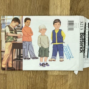Butterick 3213, maat (2-3-4-5), kinderhemd, shorts en broek, 2001 ongesneden naaipatroon