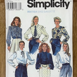 Simplicity 8672, Women&#39;s Size (12-14-16), Misses&#39; Blouse **French Instruction Only**, 1993 Uncut sewing pattern