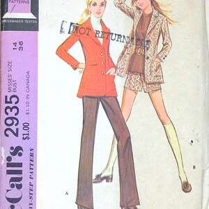 McCall’s 2935, Size (14), Misses&#39; Coordinated Separates, 1971 Uncut sewing pattern