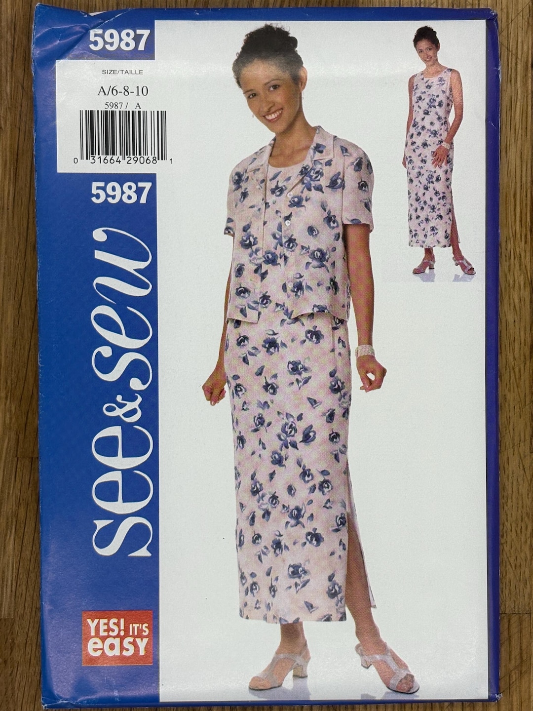 See & Sew 5987, Size (6-8-10), Top and Dress, Uncut 1998 Sewing Pattern ...