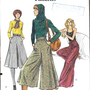 Cartamodello Vogue 9301, per pantaloni culotte da donna, taglia 26.5 (non tagliato), vintage anni '70.