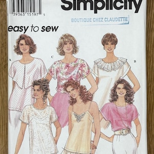 Simplicity 8916, Women&#39;s Size (6-8-10-12-14-16), Misses&#39; Top and camisole**French Instruction Only**, 1994 Uncut sewing pattern
