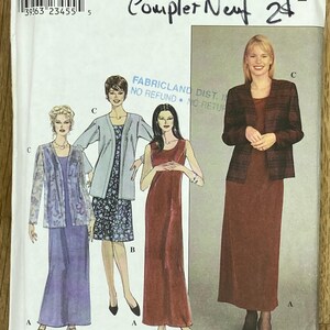 Simplicity 8937, Size (16-22), Misses' Dress And Jacket, 1999 Uncut sewing pattern