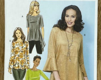 Butterick 6489, Size (4-14), Misses' Top, 2017 Uncut sewing pattern