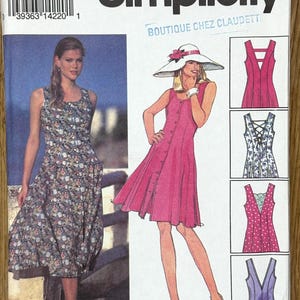 Simplicity 8492, damesmaat (12-14-16), damesjurk met variaties op de achterkant, 1993 ongesneden naaipatroon