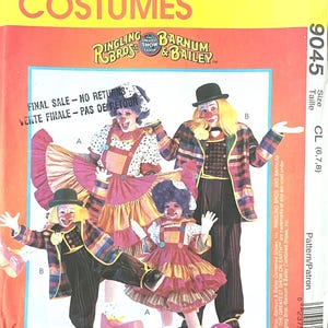 McCall's 9045, clownkostuums voor kinderen (3-4-5), ongesneden naaipatroon