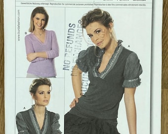 Burda 7591, Size (6-18), Fitted Shirt, UNCUT sewing pattern