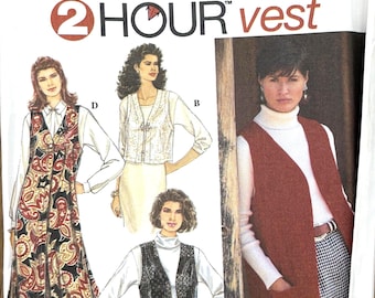 Patron de couture Simplicité 9161 gilets taille 18-24 non coupé 1994 vintage des années 90