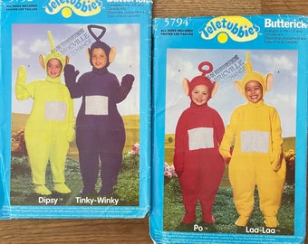 Butterick 5992 or 5794 children all sizes, teletubbies, uncut or cut 90’s sewing pattern