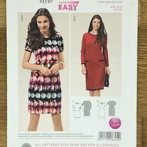 Burda 6604, Talla de mujer (6-8-10-12-14-16-18-20), Vestido ajustado, Patrón de costura SIN CORTAR