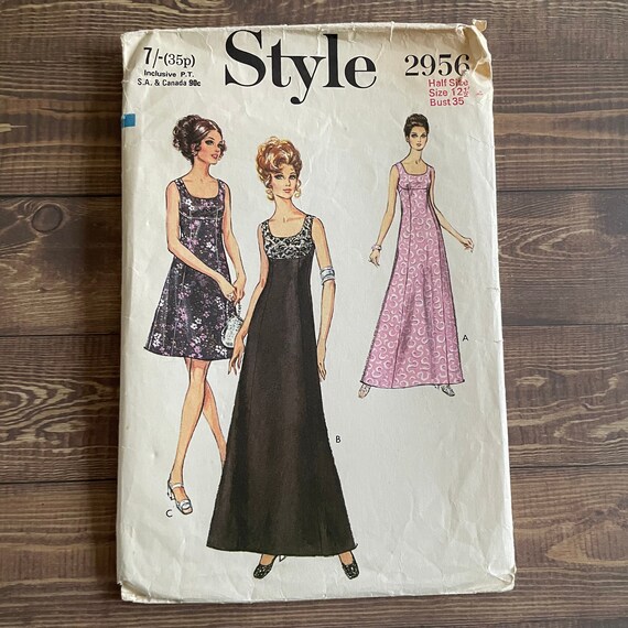 Style 2956, Bust 35, Evening Dress, Women's, 70's Vintage Cut Sewing  Pattern - Etsy