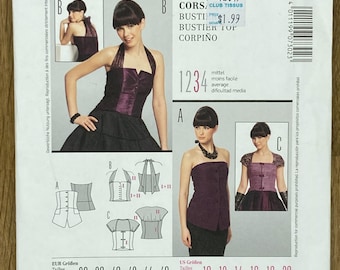 Burda 7302, Size (10-20), Close Fitting Bustier Top, UNCUT sewing pattern