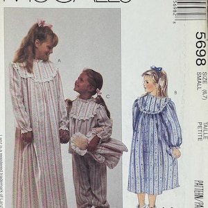 McCall’s 5698 By Lanz Of Salzburg, Size (6-7), Girls&#39; Sleepwear Booties And Doll, 1991 Uncut sewing pattern