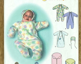 Simplicity 9418、サイズ（XXS-XS-S）、ベビー用バンティング、帽子、ブランケットバンティング、1990年代カット済み