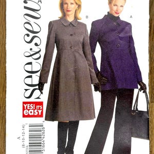 See & Sew 5272, size (8-14), Misses' Coat, Uncut 2008 sewing pattern