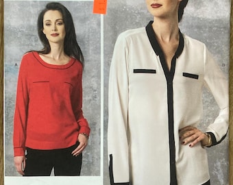 Vogue 1463 by Anne Klein, Size (6-14 & 14-22), Misses' Top And Shirt, Uncut sewing pattern