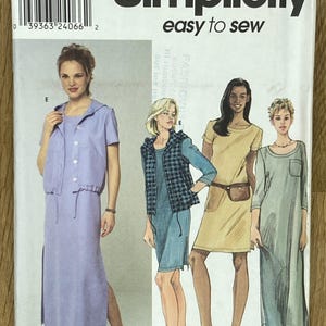 Simplicity 9260, Taglia (10-22), Abito e gilet da donna, Cartamodello non tagliato del 2000
