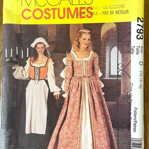 Patrón de costura para mujer McCall’s 2793, tallas (8-12)/(12-16), para trajes isabelinos
