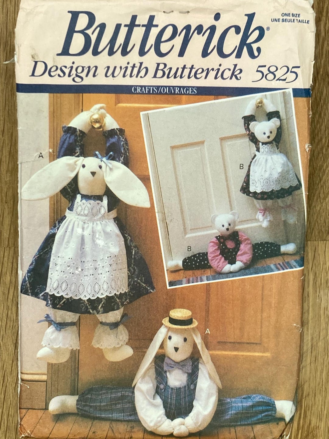 Butterick 5825, Bunny and Bear Draft Stoppers, 1991 Uncut Sewing ...