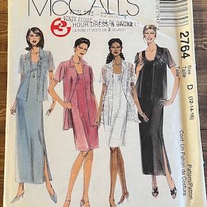 McCall’s Pattern 2764 / women’s size D ( 12-14-16) / 3 hours dress and jacket / vintage Y2K