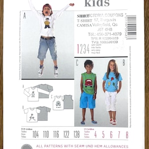 Burda Kids 9548 Skjorta Mönster Storlek 4-8 Oklippt Pojkar Flicktopp DIY