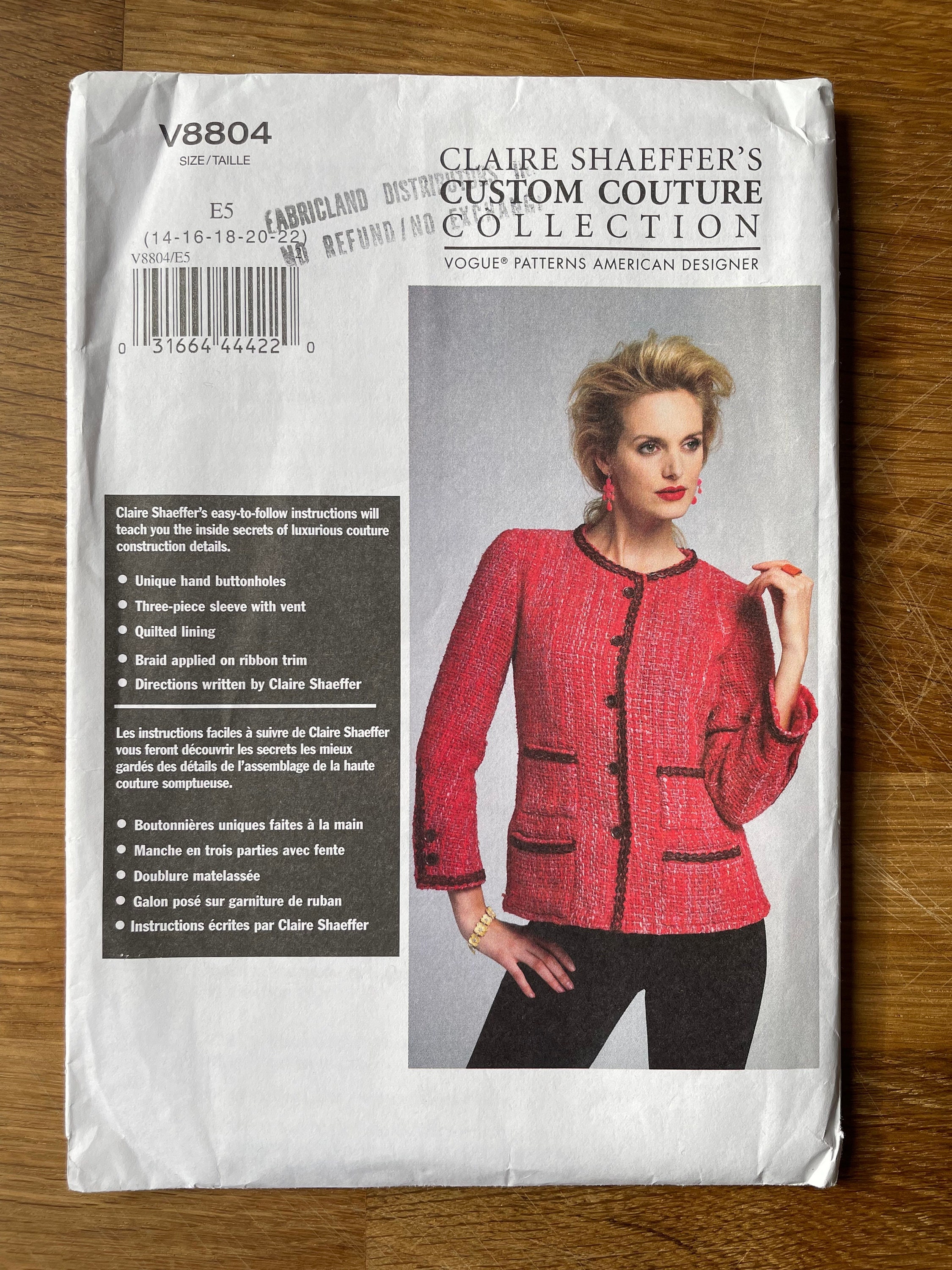 Vogue 8804, Women's Size (14-16-18-20-22), Jacket Claire