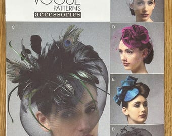 Vogue 8868, Pattern Accessories Hats (Felt 5" x 2.5"), Uncut sewing pattern