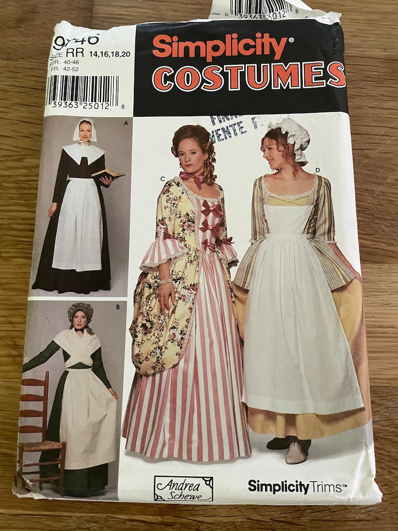 Simplicity 9746, Size (6-8-10-12), Colonial Costumes, Women's Sewing ...