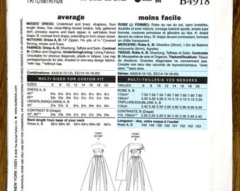 バタリック4918、サイズ（6-12）/（14-20）、レトロ50年代ドレス、縫製
