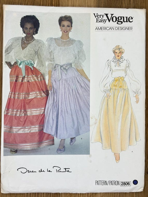 Vogue 2806, Size (8), Oscar de la Renta, Misses' Skirt, Uncut sewing pattern