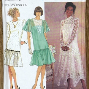 Einfachheit 7056, Damengröße (10-12-14-16-18), locker sitzendes Kleid für Damen, 1990, ungeschnittenes Schnittmuster