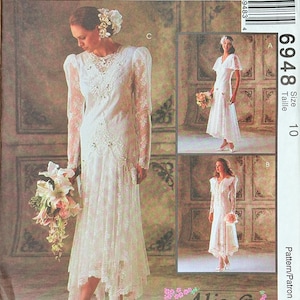 McCall’s 6948, Size (10), Misses&#39; Gowns And Bridesmaids Dresses, 1994 Uncut sewing pattern