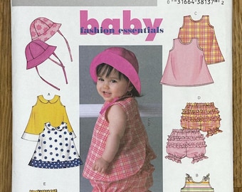 Butterick 4170, Size (NB, S, M), Infants' Dress, Panties & Hat, Uncut 2004 sewing pattern