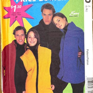 Cartamodello McCall’s 2870 per giacca o gilet da donna e da uomo, taglie 42-48, non tagliato, anni 2000.